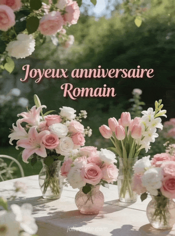 Joyeux anniversaire Romain - Joyeux anniversaire romain fleurs