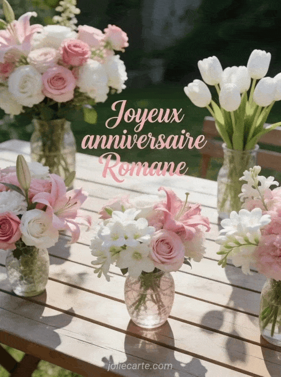 Joyeux anniversaire Romane - Romane fleurs
