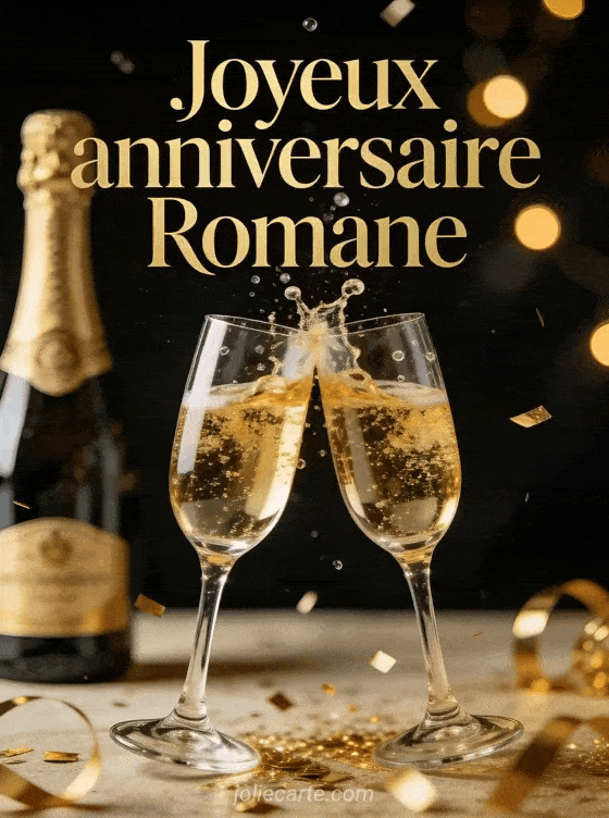 Joyeux anniversaire Romane - Romane champagne