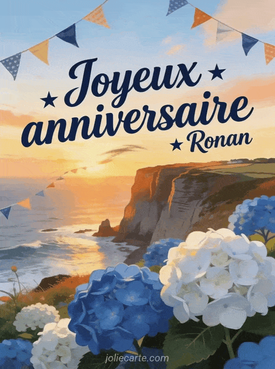Joyeux anniversaire Ronan - Carte joyeux anniversaire ronan gratuite
