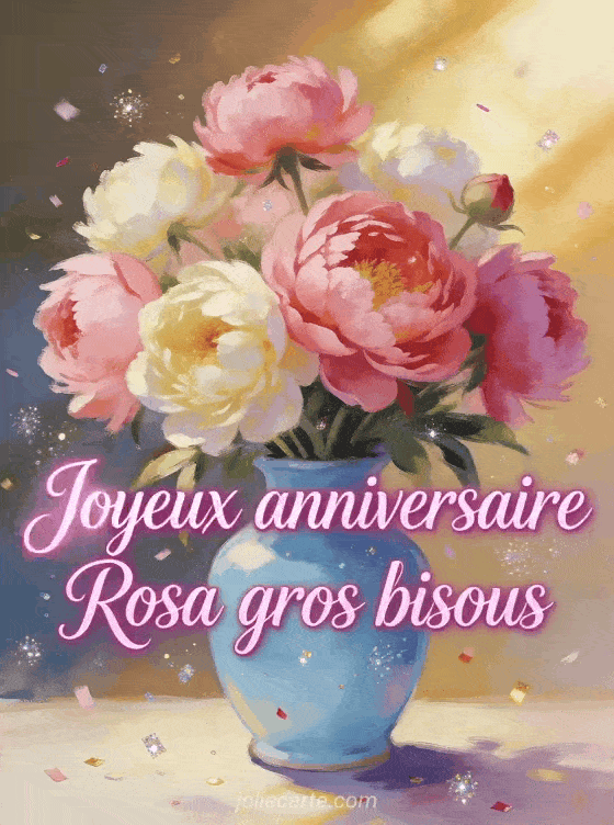 Joyeux anniversaire Rosa - Joyeux anniversaire rosa gros bisous