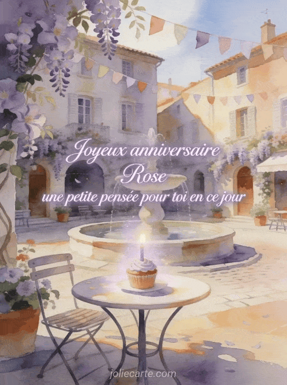 Joyeux anniversaire Rose - Carte joyeux anniversaire rose