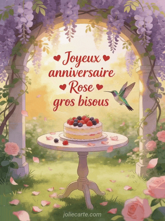 Joyeux anniversaire Rose - Joyeux anniversaire rose gros bisous
