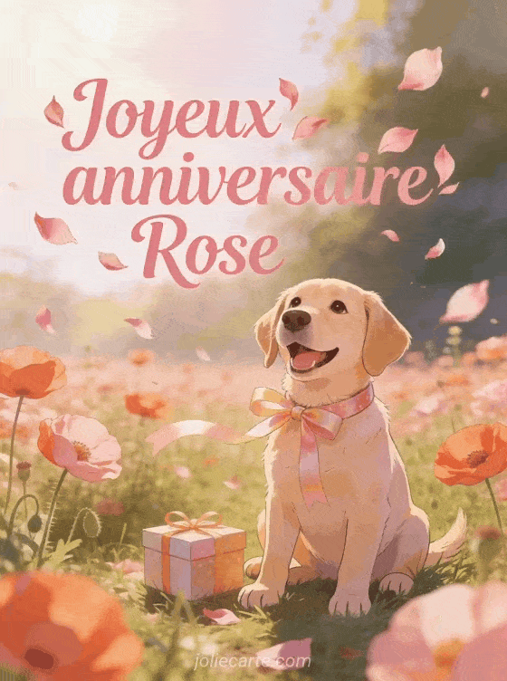 Joyeux anniversaire Rose - Joyeux anniversaire rose chien