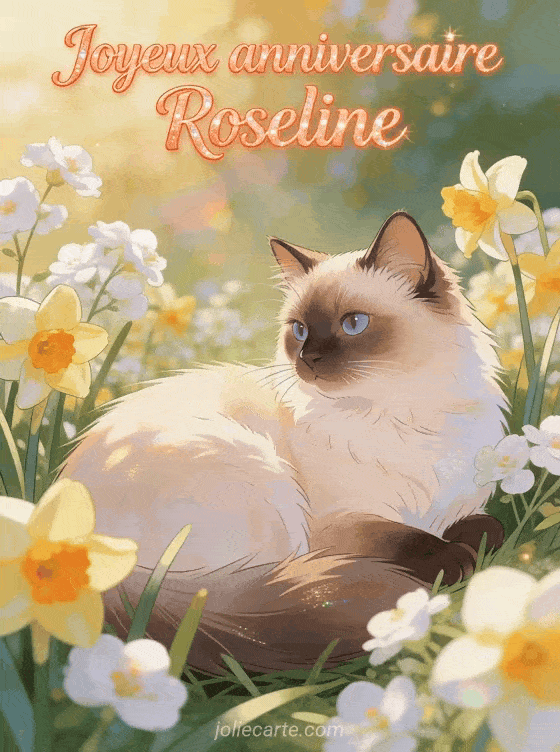 Joyeux anniversaire Roseline - Carte joyeux anniversaire roseline gratuite