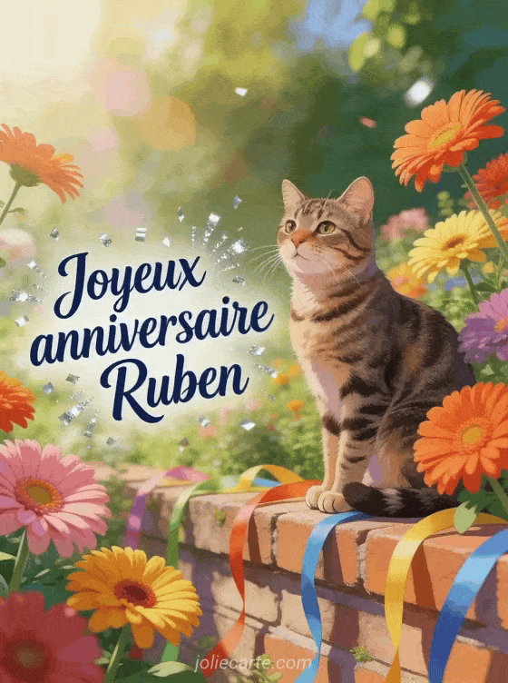 Joyeux anniversaire Ruben - Carte joyeux anniversaire ruben gratuite