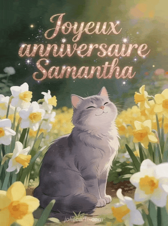 Joyeux anniversaire Samantha - Carte joyeux anniversaire samantha gratuite