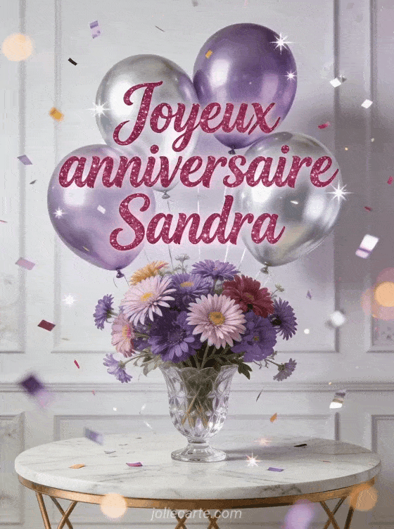Joyeux anniversaire Sandra - Jolie carte joyeux anniversaire sandra
