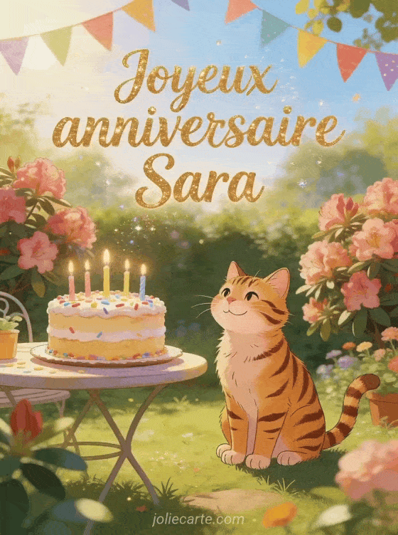 Joyeux anniversaire Sara - Carte joyeux anniversaire sara gratuite