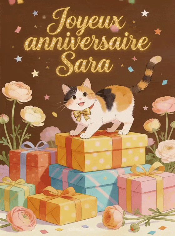 Joyeux anniversaire Sara - Carte joyeux anniversaire sara