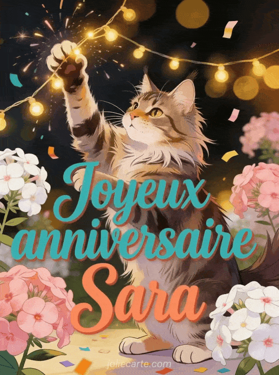 Joyeux anniversaire Sara - Joyeux anniversaire sara gif anime