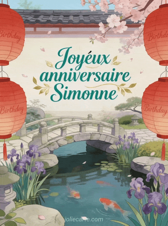 Joyeux anniversaire Simonne - Jolie carte joyeux anniversaire simonne
