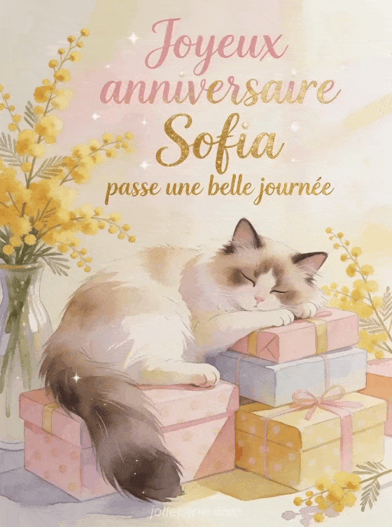 Joyeux anniversaire Sofia - Carte joyeux anniversaire sofia gratuite