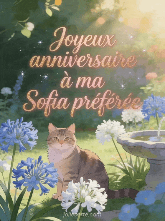 Joyeux anniversaire Sofia - Carte joyeux anniversaire sofia