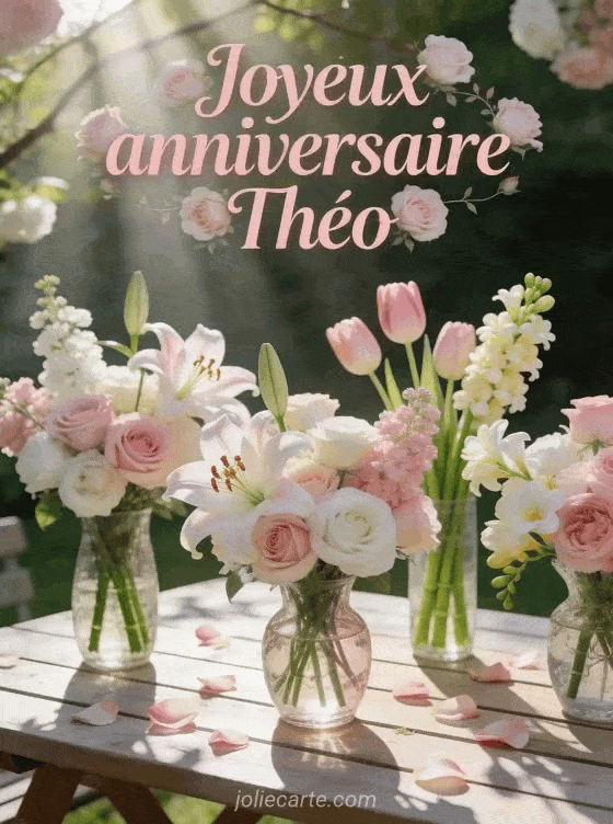 Joyeux anniversaire Théo - Joyeux anniversaire theo fleurs