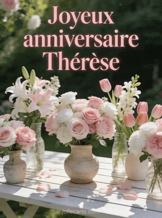 Joyeux anniversaire Thérèse - Joyeux anniversaire therese fleurs