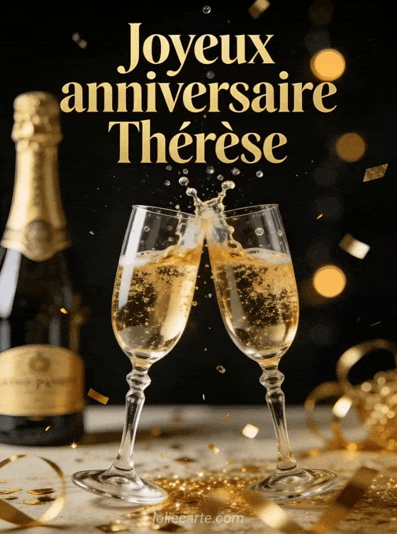 Joyeux anniversaire Therese - Therese champagne