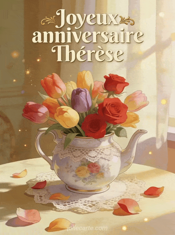 Joyeux anniversaire Thérèse - Joyeux anniversaire therese fleurs