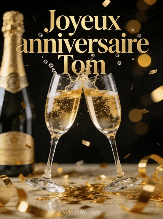 Joyeux anniversaire Tom - Tom champagne