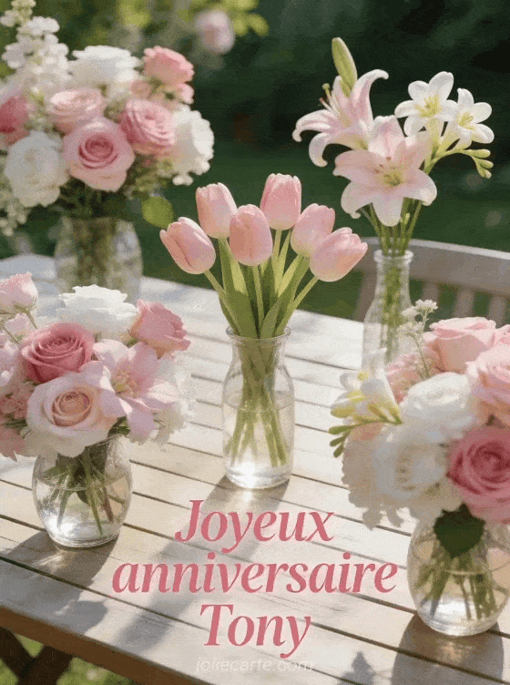 Joyeux anniversaire Tony - Joyeux anniversaire tony fleurs