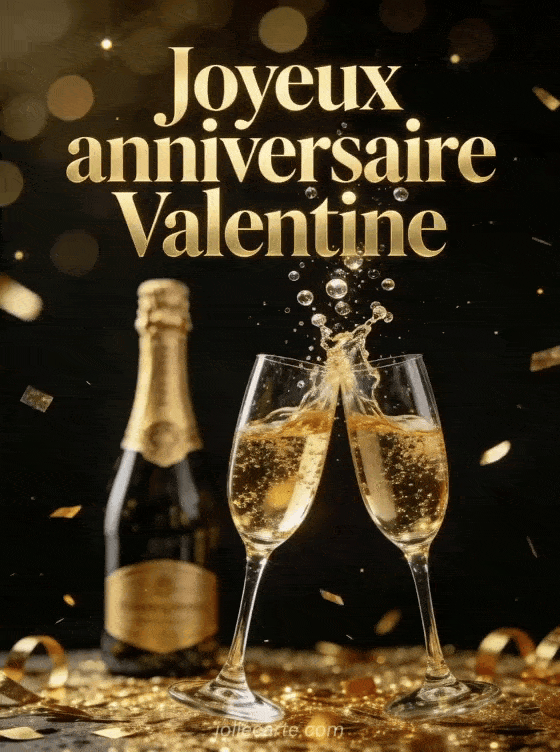 Joyeux anniversaire Valentine - Joyeux anniversaire valentine champagne