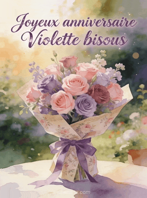 Joyeux anniversaire Violette - Joyeux anniversaire violette bisous