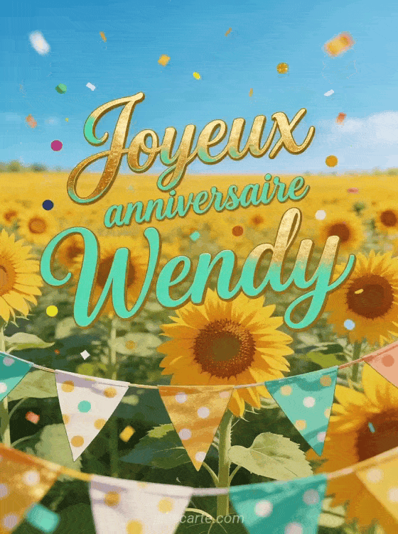Joyeux anniversaire Wendy - Carte joyeux anniversaire wendy gratuite