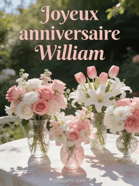 Joyeux anniversaire William - William fleurs