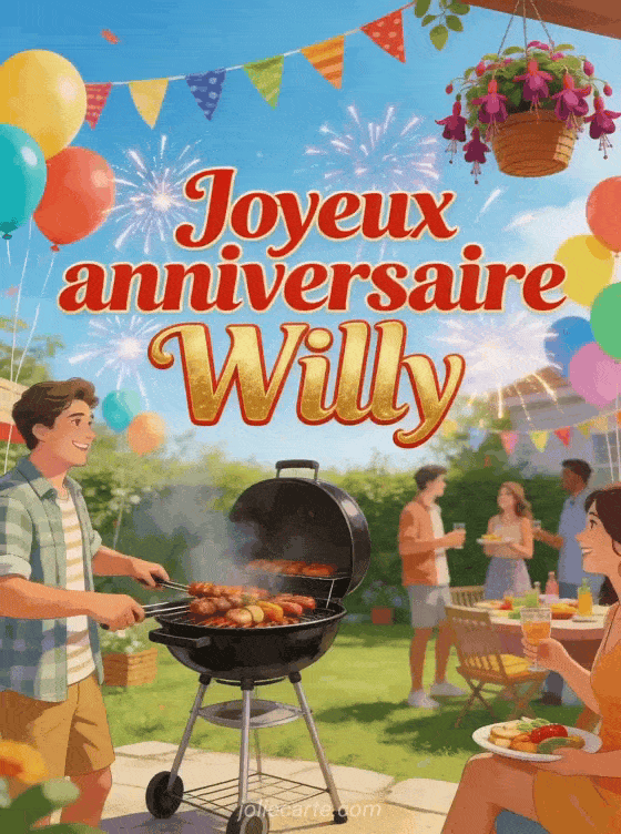 Joyeux anniversaire Willy - Carte joyeux anniversaire willy gratuite