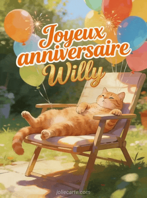 Joyeux anniversaire Willy - Carte joyeux anniversaire willy