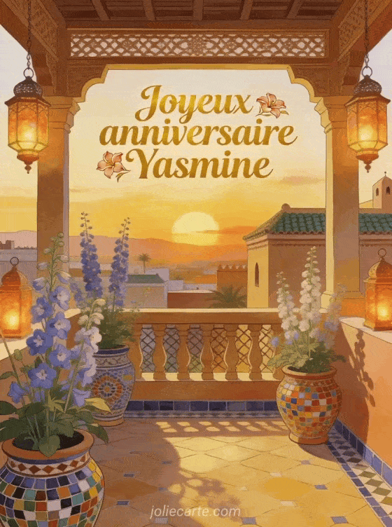 Joyeux anniversaire Yasmine - Carte joyeux anniversaire yasmine gratuite