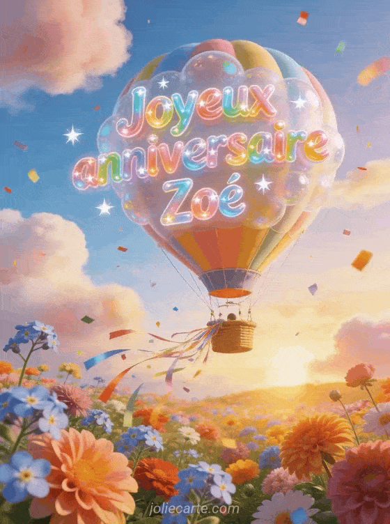 Joyeux anniversaire Zoé - Jolie carte joyeux anniversaire zoe
